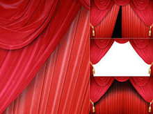 红色帷幕舞台高清图片