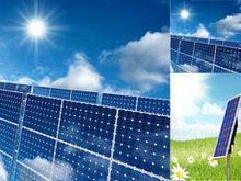 蓝天太阳能电池板高清图片