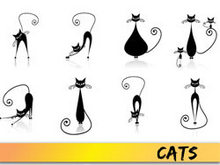 可爱卡通猫咪矢量图