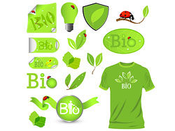 bio绿色图标主题矢量图