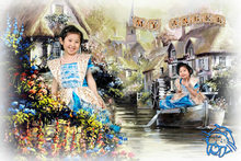 水乡河流童话儿童写真PSD模板