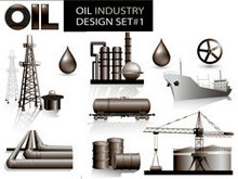 油轮炼油石油主题矢量图