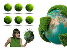 绿色的地球女人高清图片