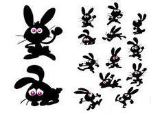 可爱卡通兔子矢量图