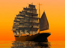 夕阳帆船高清图片4