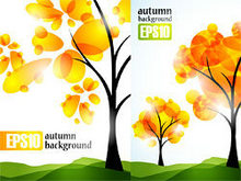 秋天抽象树木矢量图