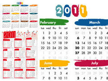 2011可爱日历年历模板矢量图