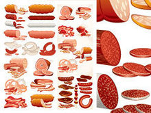 肉制品肉类香肠矢量图