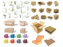 盒子纸盒包装盒矢量图