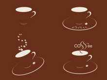 咖啡饮品剪影矢量图
