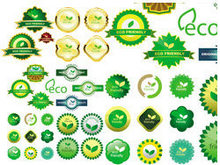环保绿色生态标签矢量图