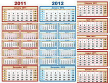 2011—2012年日历挂历矢量图