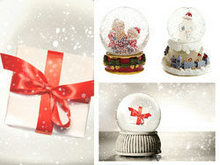 水晶球圣诞节装饰高清图片