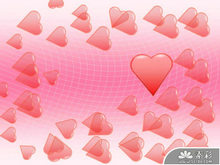粉色浪漫爱心背景PPT模板