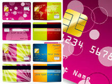 彩色信用卡模板矢量图