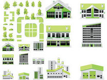 建筑物绿化带矢量图