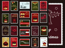 圣诞节装饰邮票矢量图