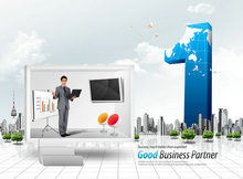 韩国商业数据人物PSD模板