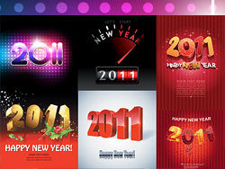 新年2011创意字体矢量图