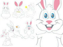 卡通兔子矢量图