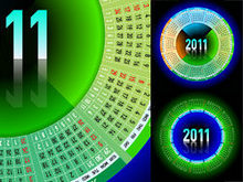 2011圆形旋转日历矢量图