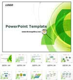 绿色动感风格商务PPT模板