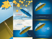 雨伞枫树矢量图