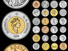 外国硬币金币矢量图