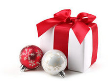 圣诞节礼物盒彩球高清图片
