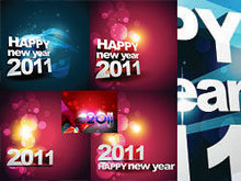 2011年新年快乐立体字矢量图