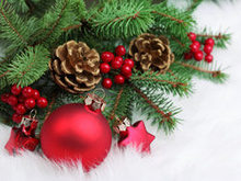 精美圣诞节圣诞树松果高清图片