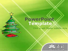 绿色风格圣诞树PPT模板