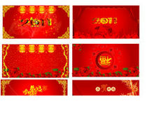 喜庆2011春节舞台背景矢量图