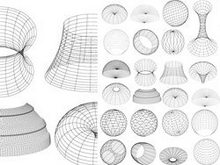 3D线框图型球体变化矢量图
