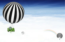 金融商务空中热气球PSD模板