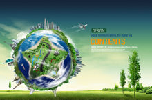 世界建筑保护地球环保PSD素材