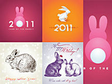 2011年兔子形象背景矢量图