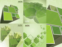 绿色动感方块特效矢量图