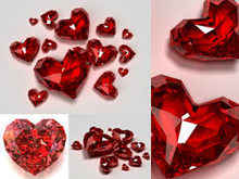 心形璀璨红色钻石高清图片