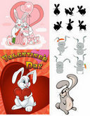 爱情卡通兔子矢量图