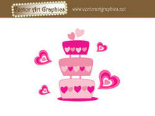 粉色婚庆蛋糕矢量图