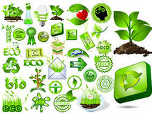 绿色环保元素图标矢量图