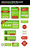 绿色网店网页装饰标签贴纸PSD素材