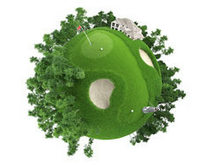 绿色高尔夫球场极坐标高清图片