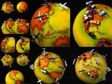 地球仪极坐标飞机汽车高清图片