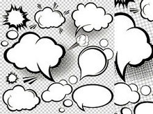 漫画风格的蘑菇云层矢量图2