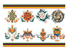 西藏吉祥八宝矢量图