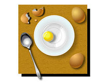 鸡蛋和盘子矢量图