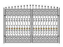 欧式花纹式铁门围墙矢量图4