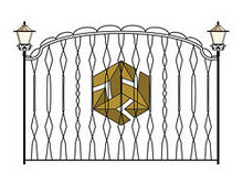 欧式花纹式铁门围墙矢量图3